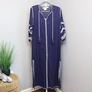 Gretchen Scott Navy Embroidered Tunic Dress Size M